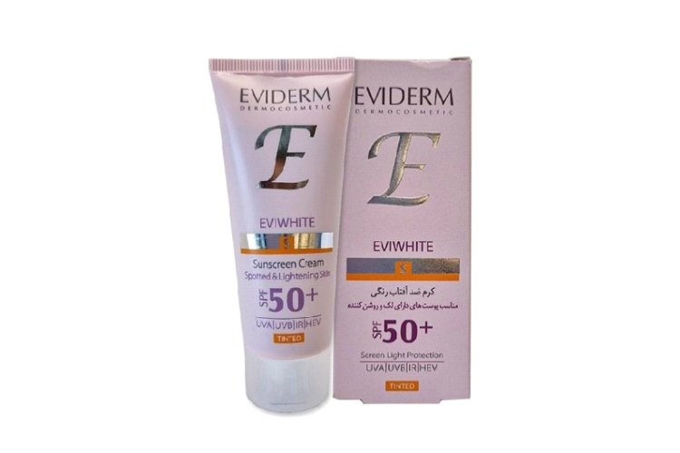 کرم ضد آفتاب رنگی اوی وایت مناسب پوست‌ دارای لک SPF 50 اویدرم